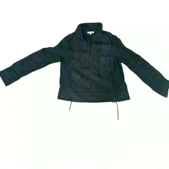 R/R STUDIO Long Sleeve Blouse size 6 color black - Picture 2 of 5